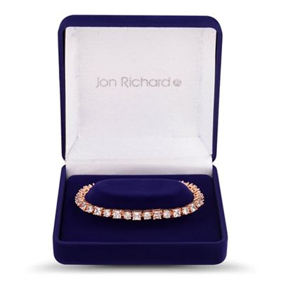 Lustre Collection Rose gold circle and square bracelet